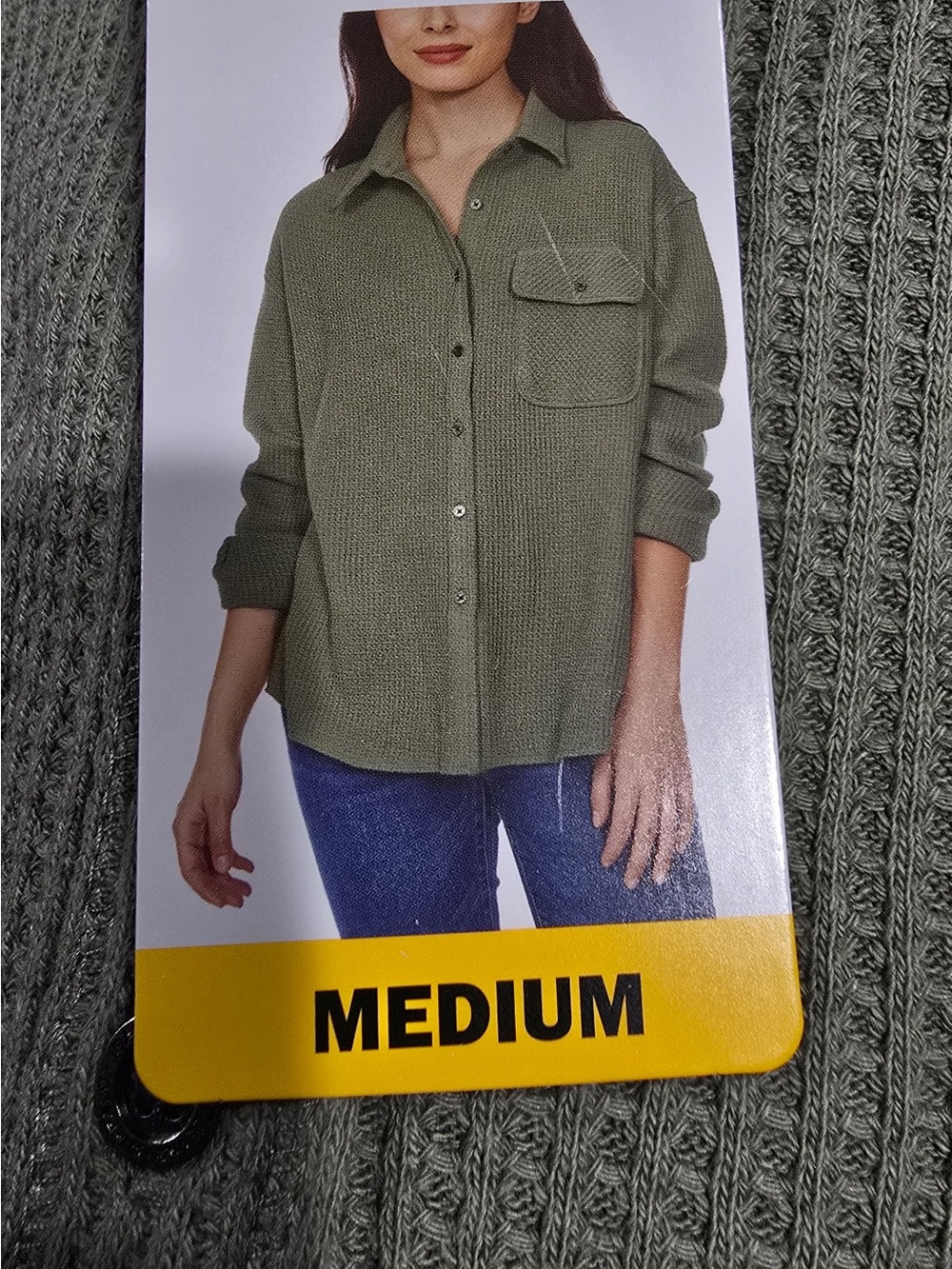 Buffalo Olive Green Waffle Button-Up